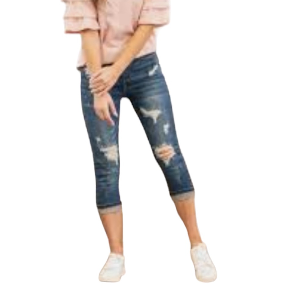 Judy Blue Women’s Kristine High Rise Cuffed Capris Size 28/7